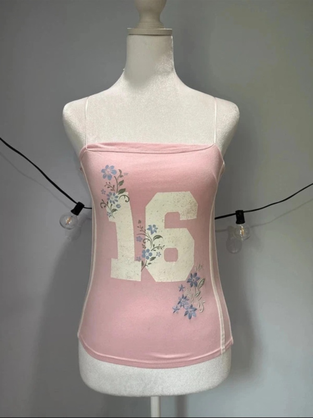 Floral '16' tank top